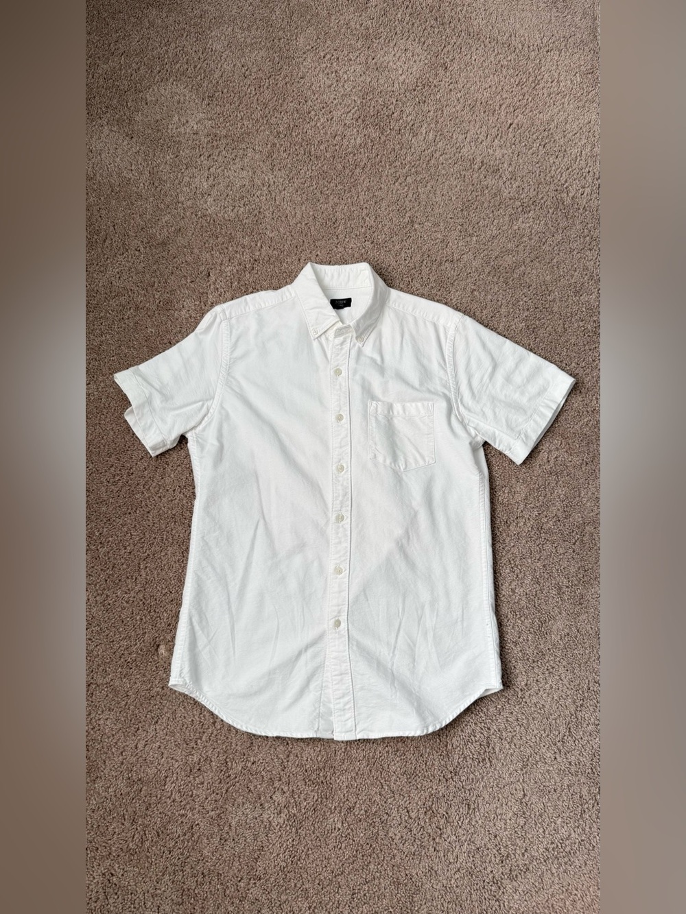 J. Crew Men’s White Short-Sleeve Button-Down Oxford Shirt